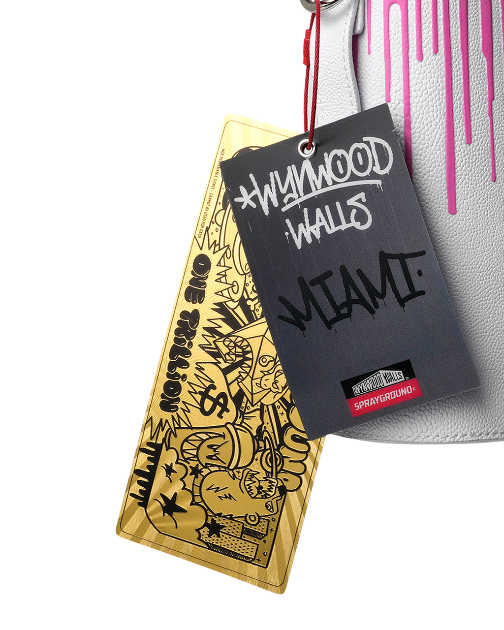 WYNWOOD WALLS COLLAB WATER BOTTLE OR SPRAYCAN HOLDER (WHT/PNK)
