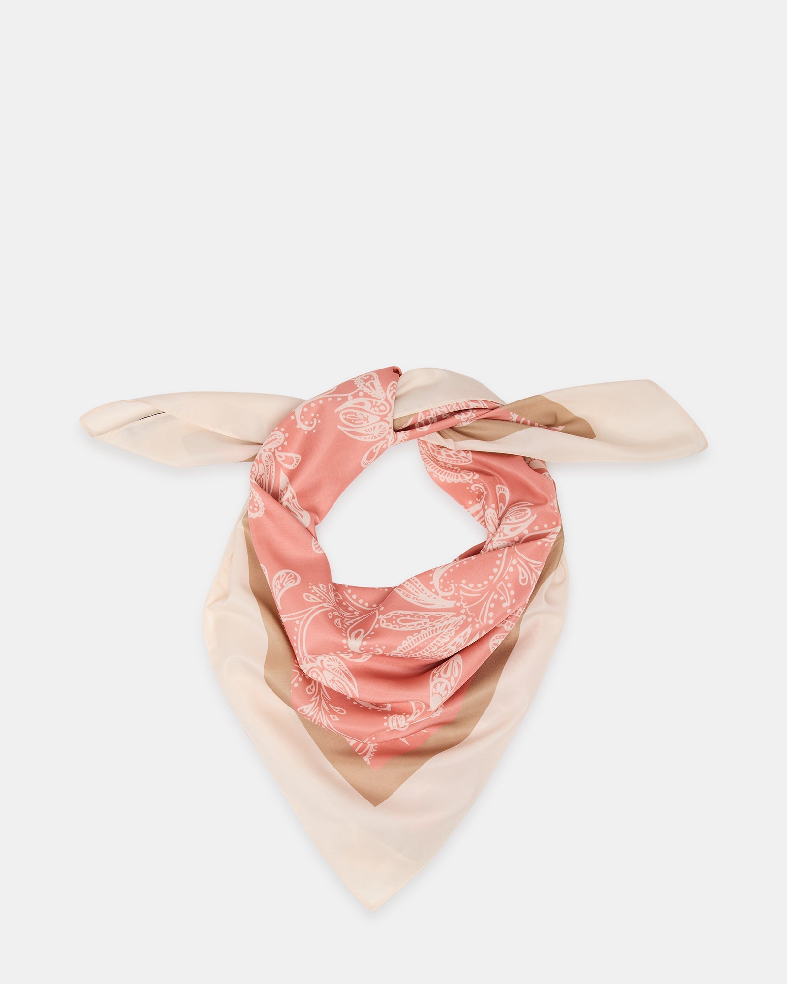 PAISLEY SATIN SCARF TERRACOTTA