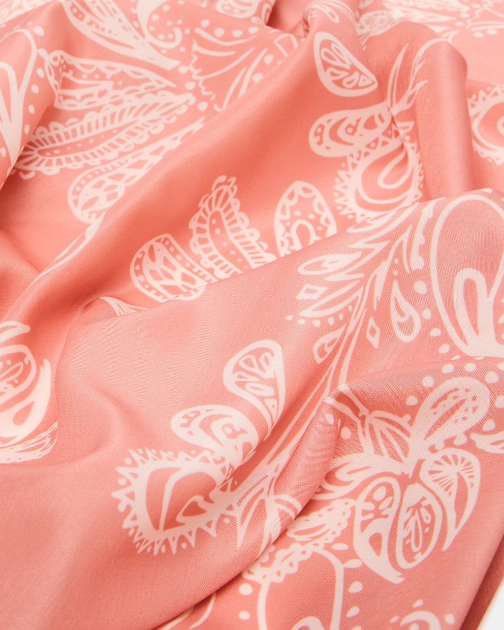 PAISLEY SATIN SCARF TERRACOTTA