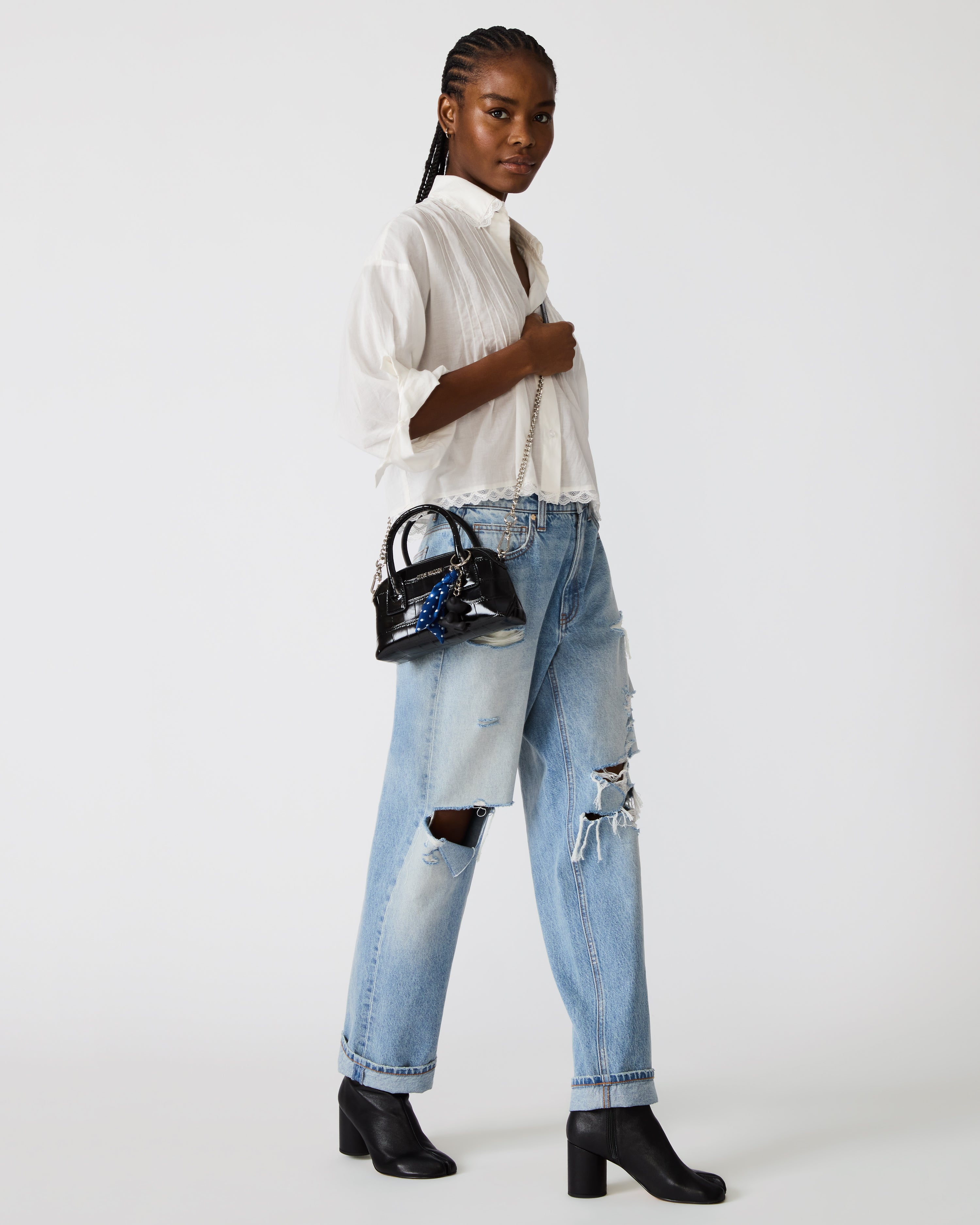 MELODIE BAG BLACK CROCODILE