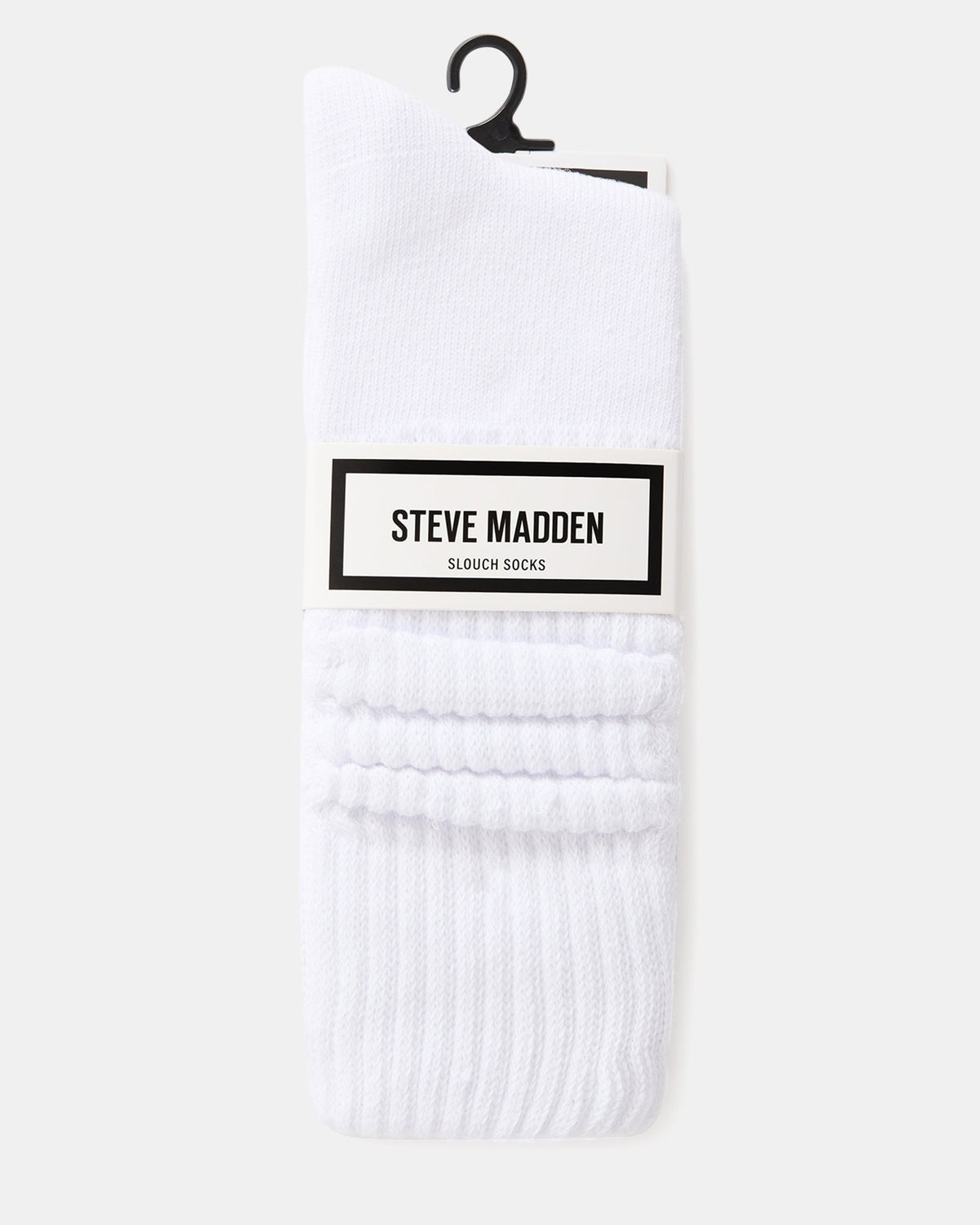 2 PACK RIBBED SLOUCH SOCKS WHITE