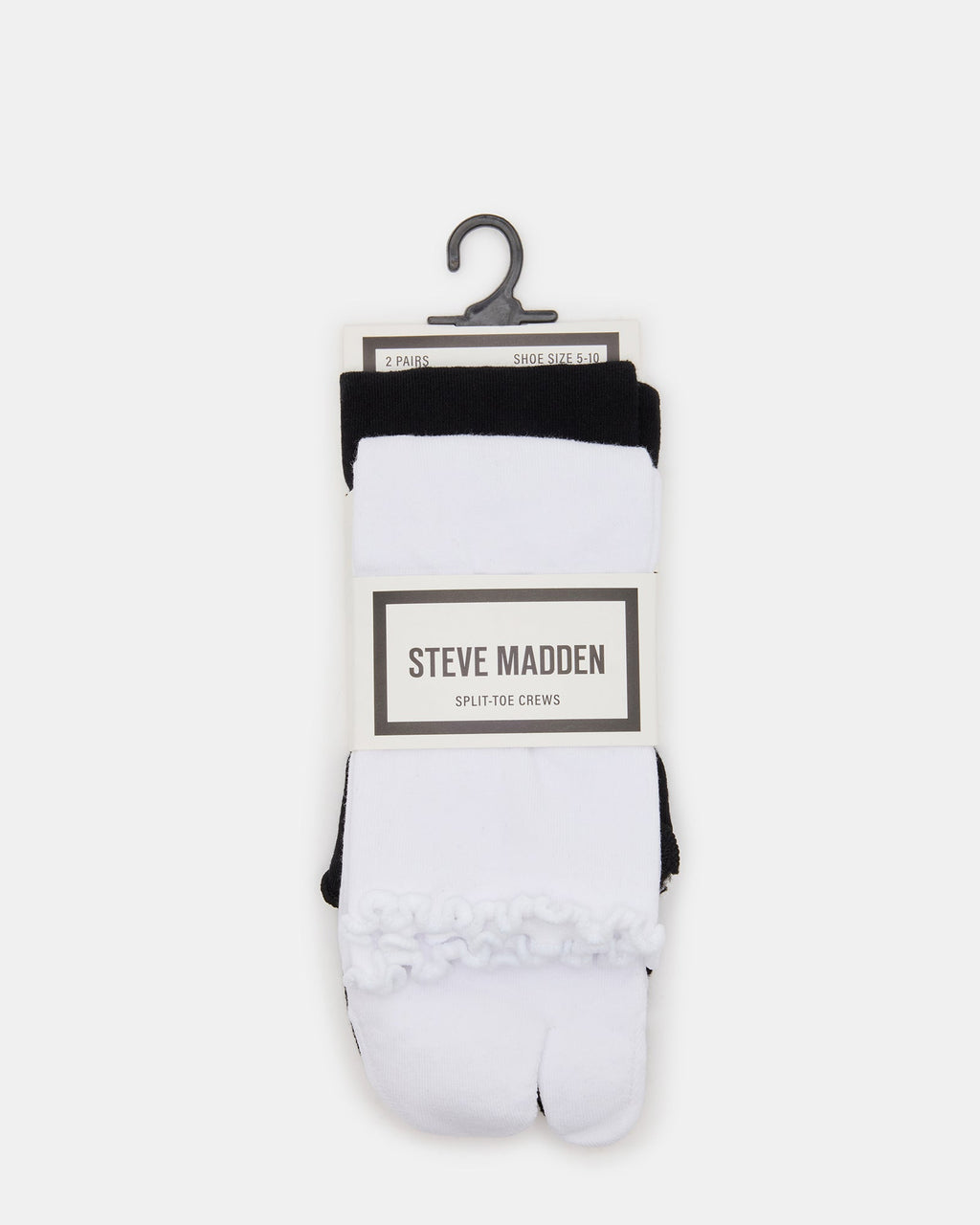RIBBED SPLIT TOE SOCKS WHITE/BLACK
