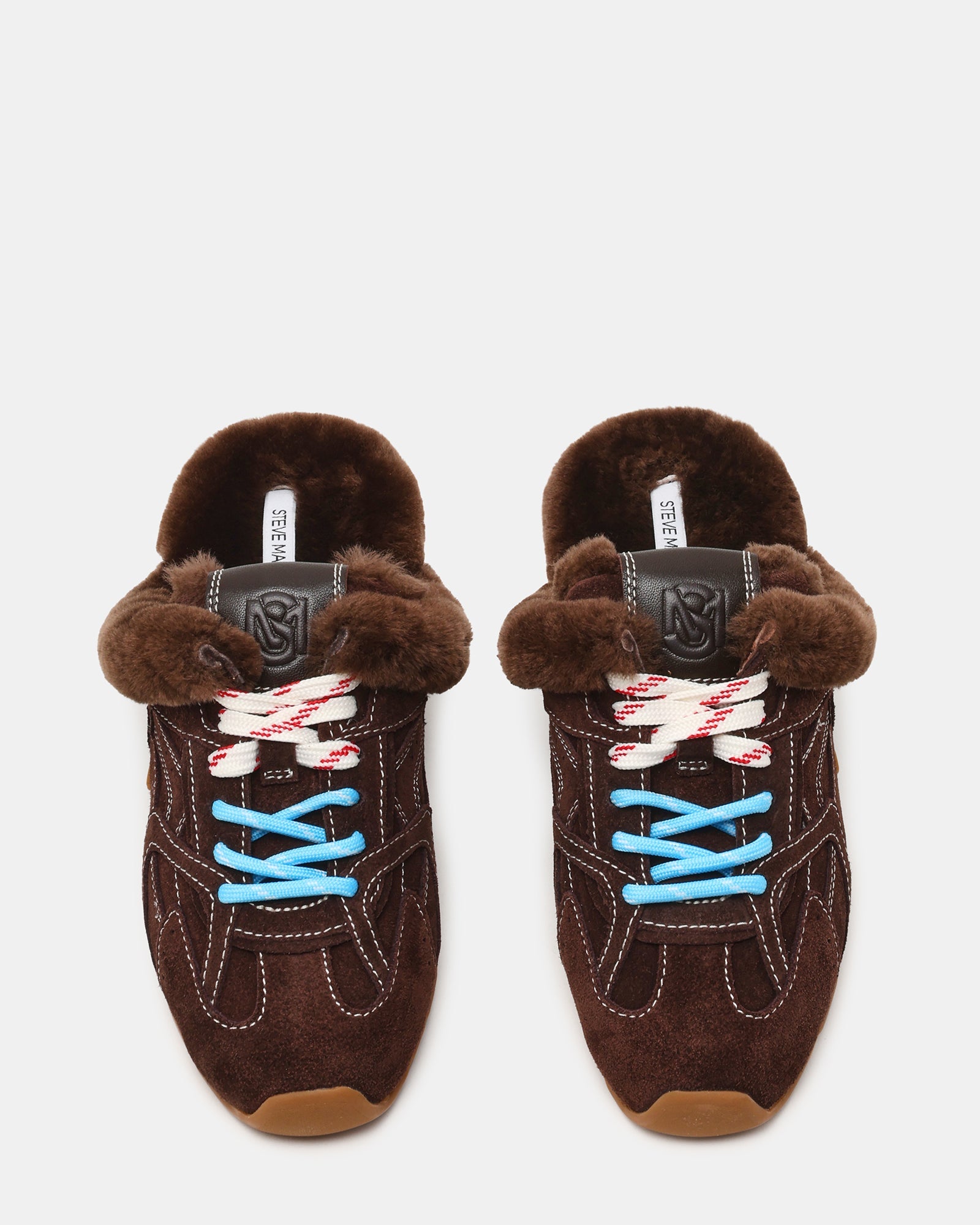 AZIEL MULE FAUX FUR CHOCOLATE BROWN SUEDE