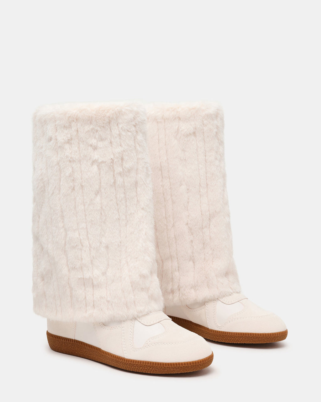 MAVIS FAUX FUR WHITE SUEDE