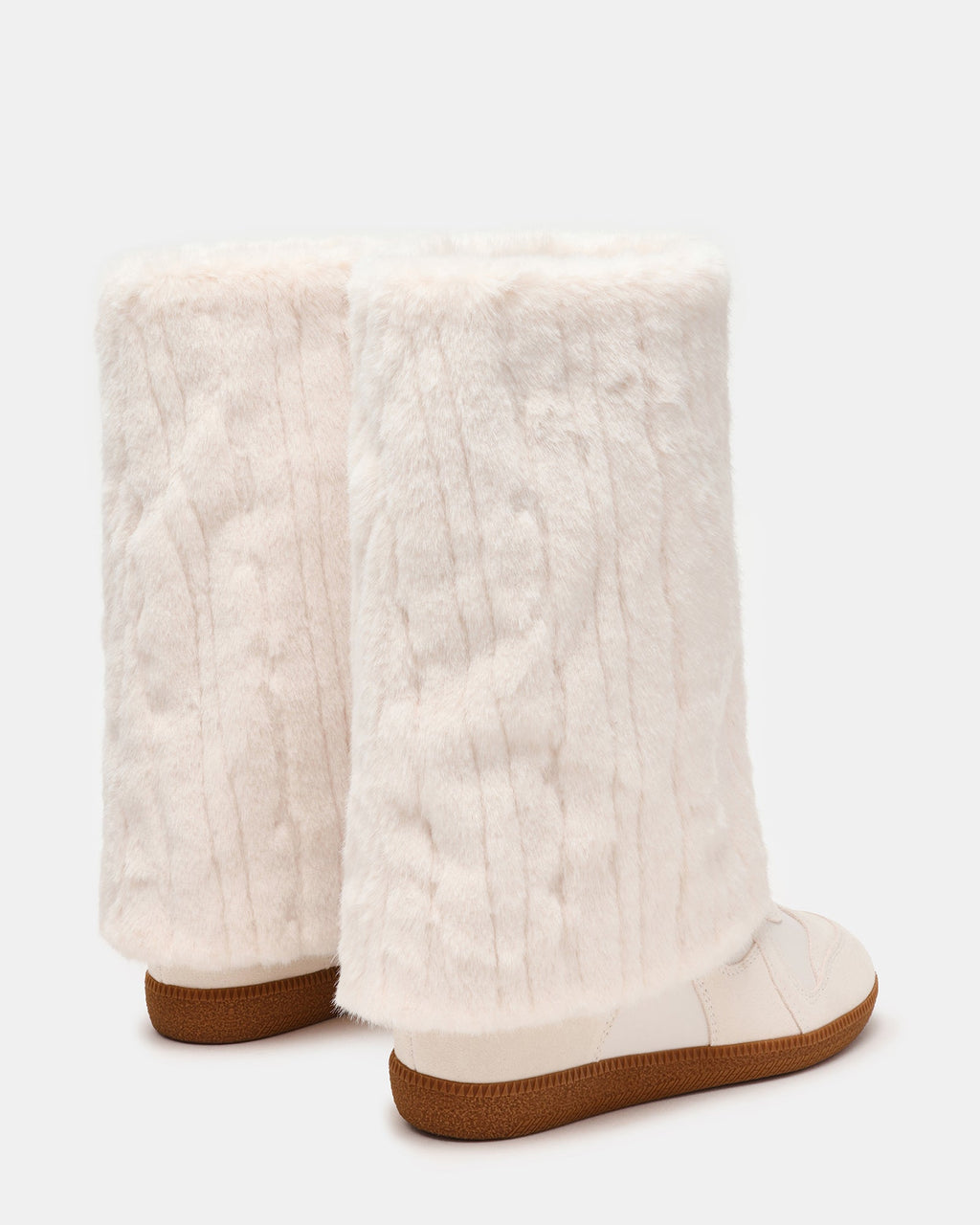 MAVIS FAUX FUR WHITE SUEDE